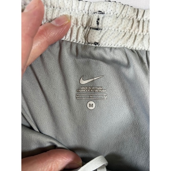 Nike Women Running Shorts Black White Mesh Inset Athletic Size M - Picture 2 of 6